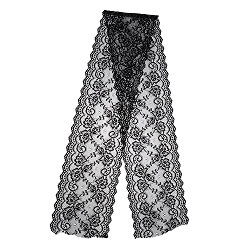 GALPADA 1 Rolle Breites Elastisches Spitzenband für DIY Nähprojekte Schwarzes Blumenmotiv Hochwertige Spitze für Kleidung Dekoration und Handwerk von GALPADA
