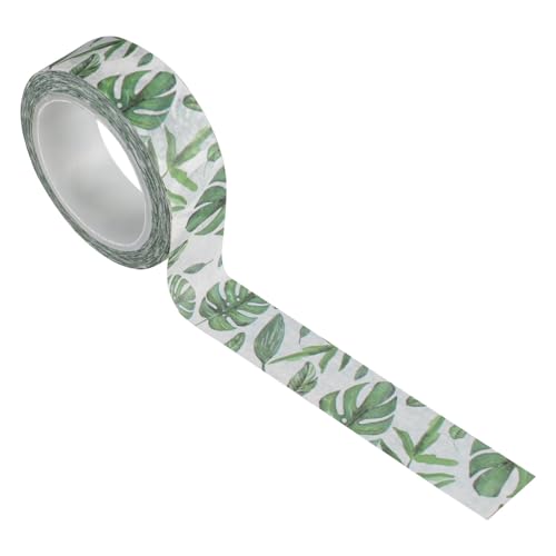 GALPADA 1 Rolle Pflanzen Wasabi Klebeband Dekoratives Klebeband mit Tropischem Pflanzenmotiv für Scrapbooking Journals und DIY Projekte von GALPADA