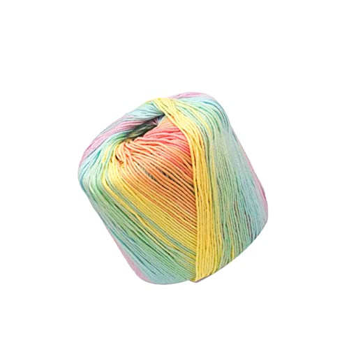 GALPADA 1 Rolle Spitzenfaden Baumwollfaden Flauschiges Häkelgarn Regenbogengarn Häkelgarn Gefärbtes Strickgarn Mehrfarbiges Pastell Baumwollgarn Variegate Garn Häkelbaumwolle von GALPADA