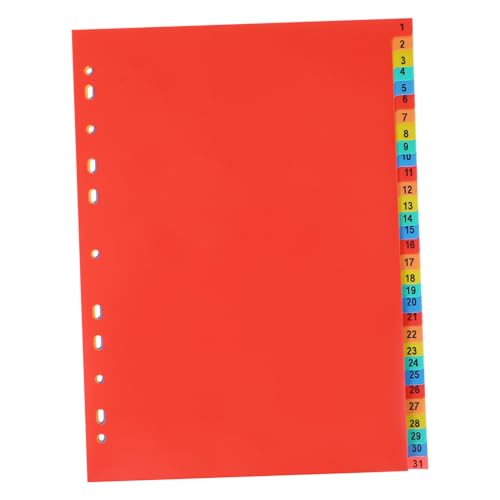 GALPADA 1 Satz A4-registerteiler Binder-trennlasche Papier Registerkarte Seitenteiler Vinyl Zahlenteiler Trennwände Für Aktenordner Veranstalter Separatoren Für Bindemittel Datei Rot Pvc GALPADA 1 Satz A4-registerteiler Binder-trennlasche Papier Registerkarte Seitenteiler Vinyl Zahlenteiler Trennwände Für Aktenordner Veranstalter Separatoren Für Bindemittel Datei Rot Pvc von GALPADA