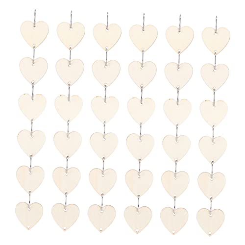 GALPADA 1 Satz DIY Holzscheiben Herz Holzschnitt Figuren mit S Haken für Kreative Bastelprojekte für Hochzeiten Weihnachten und Dekorationen im und Außenbereich von GALPADA
