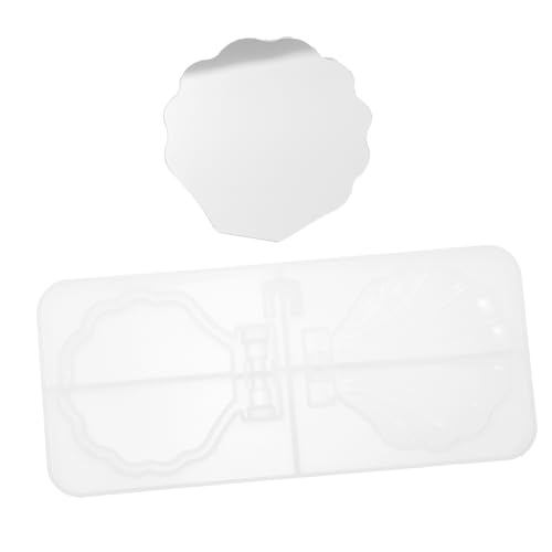 GALPADA 1 Satz Faltbare Silikon Gießform für Make Up Spiegel DIY Shell Mirror Mold mit Spiegelglas für Kreative Handwerksprojekte für Bastler und Kunstliebhaber von GALPADA