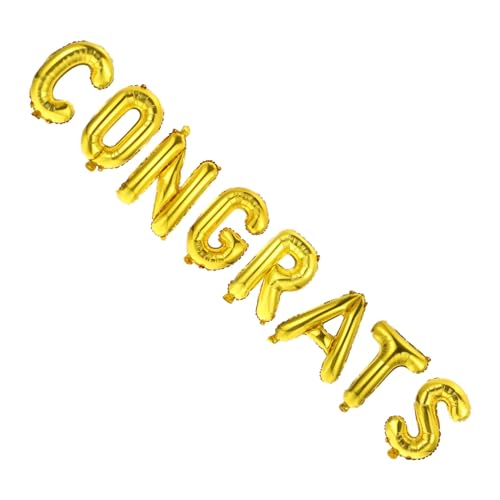 GALPADA 1 Satz Glückwunsch Ballon Dekoration Salbei groß Partyballons Grad abschlussfeier abschlussgeschenk dekorativer Luftballon Herzlichen Glückwunsch Luftballons Aluminiumfolie Golden von GALPADA