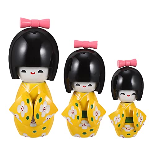 GALPADA 1 Satz Japanische Kimono Puppe Holzfigur Dekoration für Essensstände Tischzubehör Asiatische Puppen Kreative Kunst für Zuhause Gelbes Blumenmuster GALPADA 1 Satz Japanische Kimono Puppe Holzfigur Dekoration für Essensstände Tischzubehör Asiatische Puppen Kreative Kunst für Zuhause Gelbes Blumenmuster von GALPADA