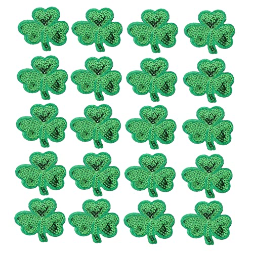 GALPADA 1 Satz Kleeblatt-klebepflaster Zubehör Gestickte Kleeblatt-aufnäher Flecken Kleeblatt-patches Patches Nähen Applikationsflicken Aufnähen Rucksack-patches Tag Polyesterfaden Grün von GALPADA