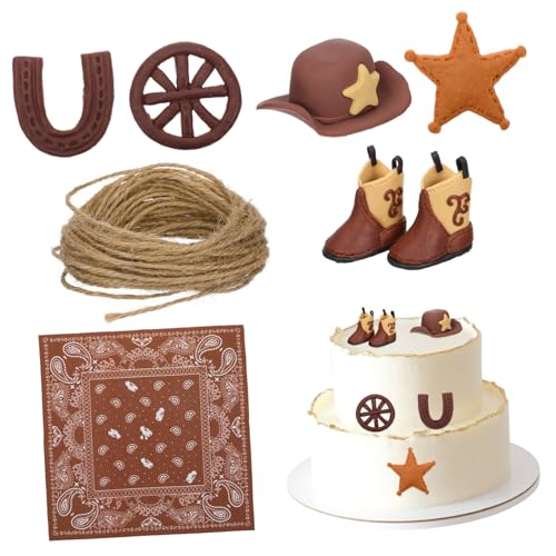 GALPADA 1 Satz Kuchendekoration Cowboy-kuchendeckel Cowboy -babyparty -dekorationen Cowboy-party-dekorationen Cowgirl-babyparty-dekorationen Kuh Kuchen Dekorationen Kuchen -topper Plastik von GALPADA