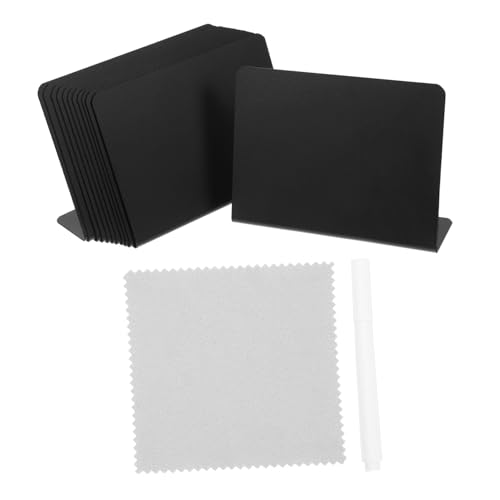 GALPADA 1 Satz Löschbare Preisschildkarte L-förmiges Kleines Tafelschild Schildhalter Tischnummer Steht Vertikale Tischkarte Mini-tafelschilder Für Den Tisch Kleine Tafel Black Plastik von GALPADA