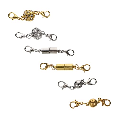 GALPADA 1 Satz Magnetische Schmuckverschlüsse Mit Karabinerverschluss Runde Halsketten Und Armbandverlängerung Für Schmuckherstellung Einfach Zu Befestigen Und Vielseitig 6 Paare von GALPADA