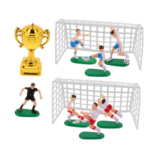 GALPADA 1 Satz Puppenhaus-Fußballmodell Mini -Fußballtore Tortendekoration zum Thema Fußball Football Party Supplies Tischdekoration für Fußballpartys Plastik Wiederverwendbar von GALPADA