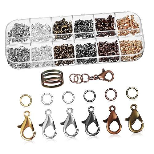 GALPADA 1 Satz Schmuckverschlüsse und Sprungringe für DIY und Armbänder Lobster Claw Clasps Sprungringe Hautfreundlich Einfach zu Verwenden Große für Schmuckherstellung von GALPADA