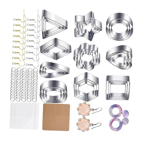 GALPADA 1 Satz Teiliges Set Ausstechformen für Polymer Clay Ohrschmuck Bastelwerkzeuge Ohrhaken Sprüngen und Aufbewahrungsbox für Kreative DIY Projekte von GALPADA