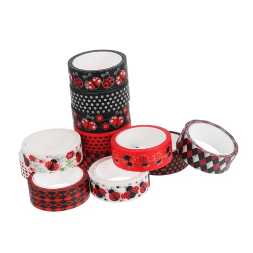 GALPADA 1 Satz Washi Tape Set mit Marienkäfer Muster Dekoratives Klebeband für DIY Handwerk Scrapbooking Planer und Langlebig Farbenfroh und Vielseitig Einsetzbar von GALPADA