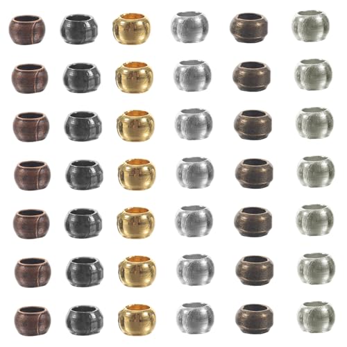 GALPADA 1 Schachtel Große Spacer Perlen Metall Großes Loch Strapazierfähige Schmuckperlen für Halskette Armband DIY Schmuckherstellung Zubehör Farben Kupferbox von GALPADA