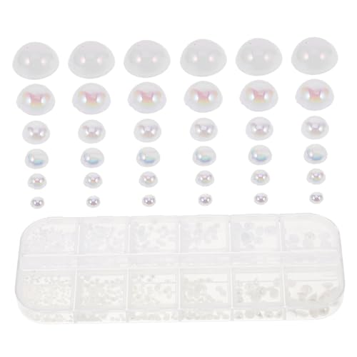 GALPADA 1 Schachtel Nail Charms mit Halb Runden Kunststoffperlen Dekorative Nail Art Schmuck Fächer Box Gemischte Weiße Perlen für DIY Maniküre Geeignet für Partys Hochzeiten Alltag GALPADA 1 Schachtel Nail Charms mit Halb Runden Kunststoffperlen Dekorative Nail Art Schmuck Fächer Box Gemischte Weiße Perlen für DIY Maniküre Geeignet für Partys Hochzeiten Alltag von GALPADA