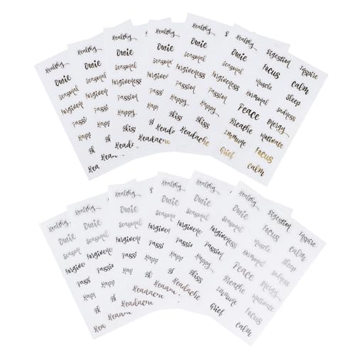 GALPADA 10 Blatt Ätherische Öl Flaschen Etiketten Selbstklebend Langlebige Aufkleber für Aromatherapie Flaschen Praktische Markierung Einfache Anwendung in Gold und Silber Je von GALPADA
