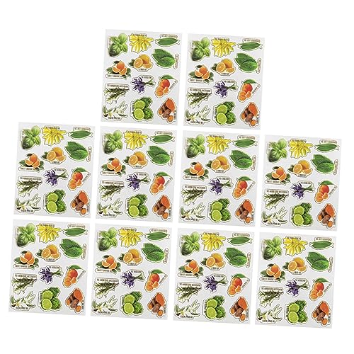 GALPADA 10 Blatt DIY Etiketten für Ätherische Öle Selbstklebende Aufkleber für Flaschen zur Beschriftung von und Ölflaschen Einfache Organisation und Klare Kennzeichnung von GALPADA