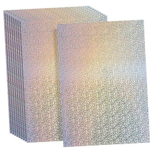 GALPADA 10 Blatt Schwergewichtskarte Holografisches Dekoratives Glitzerpapier Scrapbook Farbiges Basteln Metallic Blau Schimmernd Schillernd Glänzend Origami Bunte Papiere Paper von GALPADA