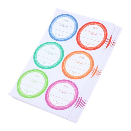 GALPADA 10 Blatt Wasserdichte ölbeständige ablösbare Etiketten zum Beschriften von Glasflaschen und Vorratsdosen Selbstklebende beschreibbare Aufkleber für Küche und Einmachgläser mit von GALPADA