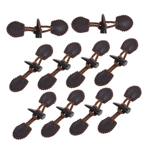 GALPADA 10 Paare Resin Horn Knöpfe zum Annähen Vintage Knebelverschluss Knöpfe für Wintermäntel Strapazierfähige Toggle Verschlüsse Modische Hornform Ersatzknöpfe für Jacken und Overcoats von GALPADA