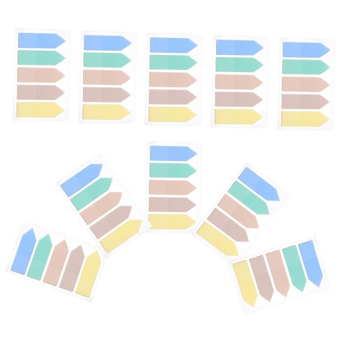 GALPADA 10 Sätze Bunte Haftnotizen Index Tabs Klebezettel für Bücher Praktische Lesehilfen Wiederverwendbare Seitenmarker Pastellfarben für Schule und Büro von GALPADA