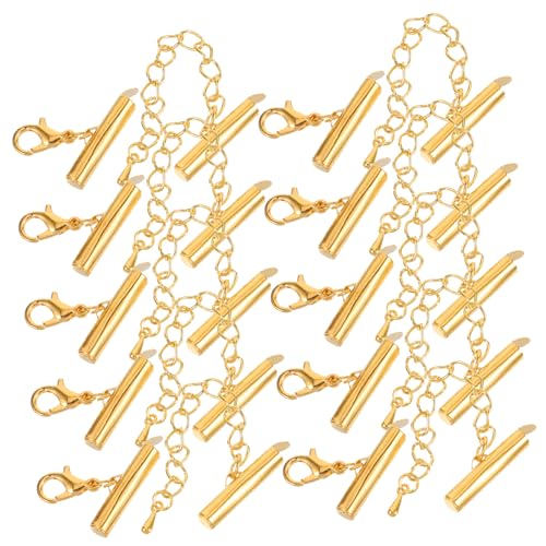 GALPADA 10 Sätze Teiliges Schiebeverschluss für Schmuckherstellung Verbindungszubehör für Ketten und Armbänder Elegantes Design für DIY Projekte Langlebig und Glänzend von GALPADA