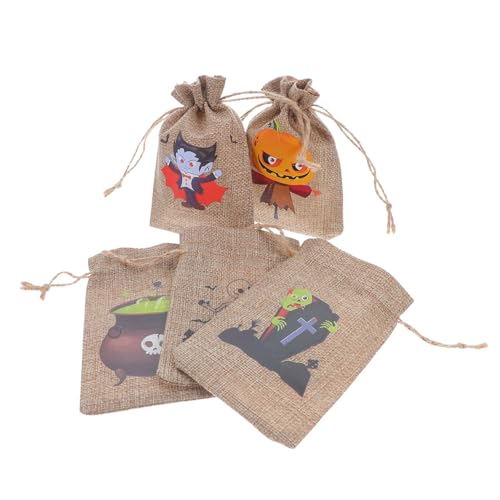 GALPADA 10 Stück Halloween Süßigkeitensäcke aus Robustem Jutesackleinen Mittelgroße Kordelzug Geschenktüten für Party Goodie Bags Wiederverwendbar für Süßigkeitenverteilung und GALPADA 10 Stück Halloween Süßigkeitensäcke aus Robustem Jutesackleinen Mittelgroße Kordelzug Geschenktüten für Party Goodie Bags Wiederverwendbar für Süßigkeitenverteilung und von GALPADA