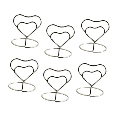 GALPADA 10 Stück Herzförmige Memo Tischkartenhalter Silber Wiederverwendbare Erinnerungs Papiersclips für Hochzeit Geburtstag Partydekoration Stabiler Drahtringständer für Tischnummern GALPADA 10 Stück Herzförmige Memo Tischkartenhalter Silber Wiederverwendbare Erinnerungs Papiersclips für Hochzeit Geburtstag Partydekoration Stabiler Drahtringständer für Tischnummern von GALPADA