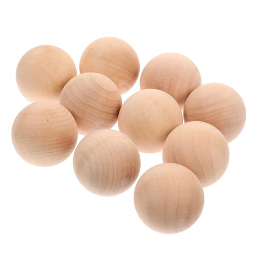 GALPADA 10 Stück Holzkugeln aus Massivem Naturholz Glatte Oberfläche Ø für DIY Bastelprojekte und Weihnachtskugeln Unperforiert zum Bemalen und Dekorieren von GALPADA