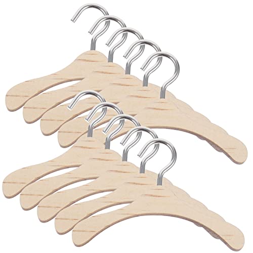 GALPADA 10 Stück Mini -Holzkleidung Rack Puppen kleiderbügel puppenkleiderbügel Puppenkleidung holzbügel Mini -Puppenbügel klein Kleidung für Puppen Bjd Kleiderbügelpuppe Bambus Brown von GALPADA