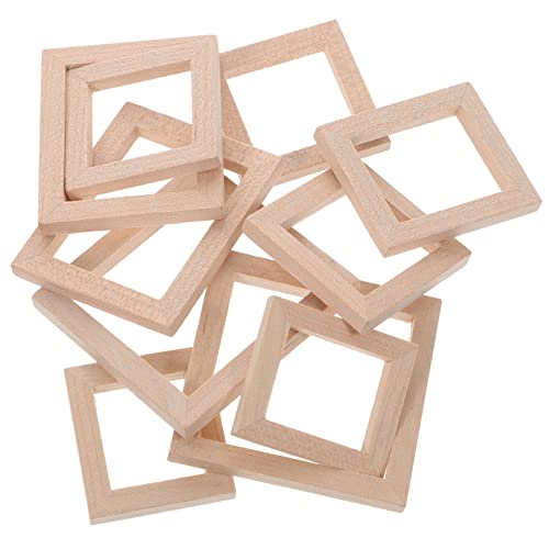 GALPADA 10 Stück Mini Möbel Fotorahmen Puppenhaus Bilderrahmen Maßstab 112 Dekorativer Mini Rahmen Mini Dekoration Miniatur Puppen Kleine Puppenhausrahmen Holz Khaki von GALPADA