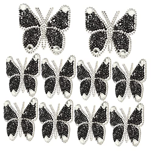 GALPADA 10 Stück Multifunktionale Aufnäh Patches Schwarze Strass Patches für DIY Dekoration und Reparatur von Kleidung Taschen Schuhen von GALPADA