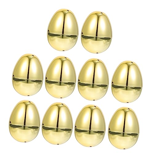 GALPADA 10 Stück Osterei Mini Kind Jagd Eierspielzeug stapelbar groß dekorative ostereier Party Gefälligkeiten Ostereier Gold Eierschmuck für Ostern Süßigkeiten-Ei Plastik Golden GALPADA 10 Stück Osterei Mini Kind Jagd Eierspielzeug stapelbar groß dekorative ostereier Party Gefälligkeiten Ostereier Gold Eierschmuck für Ostern Süßigkeiten-Ei Plastik Golden von GALPADA