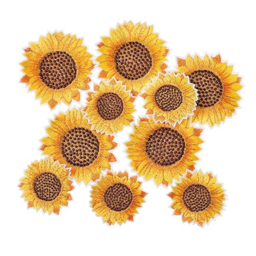 GALPADA 10 Stück Sonnenblumen Patches Gestickte Applikationen für DIY Kleidung Rucksäcke Scrapbooking Klein Groß Bügel oder Nähoption GALPADA 10 Stück Sonnenblumen Patches Gestickte Applikationen für DIY Kleidung Rucksäcke Scrapbooking Klein Groß Bügel oder Nähoption von GALPADA