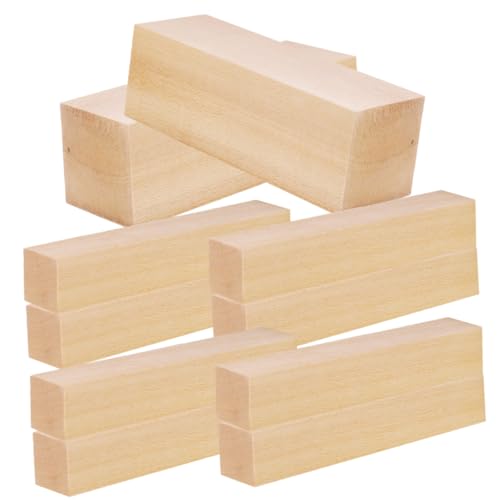 GALPADA 10 Stück Teiliges Basswood Schnitzholz Große Unbehandelte Lindenholz Blöcke in Blanko Holzklötze zum Basteln Schnitzen DIY Holzkunst für Anfänger und Profis von GALPADA