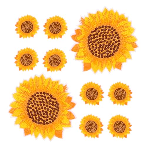 GALPADA 10 Stück Teiliges Bestickte Bügelflicken Sonnenblume Strapazierfähige Aufnäher zum Aufbügeln Hautfreundlich Langlebig zum Reparieren und Verzieren von Kleidung Taschen Hüten Jeans von GALPADA