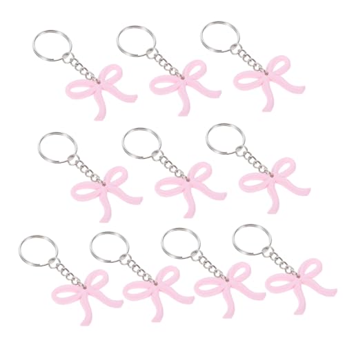 GALPADA 10 Stück Teiliges Bowknot Schlüsselanhänger aus Robustem PVC Rosa Schleifen Deko für Schlüssel Rucksack Handtasche Vielseitiger Anhänger für Geburtstag Babyparty von GALPADA