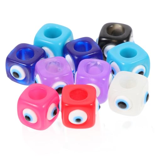 GALPADA 10 Stück Teiliges Bunte Kunststoff Würfelperlen mit Augenmuster DIY Schmuckbastelperlen für Halsketten Armbänder Kunststoff Spacer Beads für Kreative Schmuckherstellung und GALPADA 10 Stück Teiliges Bunte Kunststoff Würfelperlen mit Augenmuster DIY Schmuckbastelperlen für Halsketten Armbänder Kunststoff Spacer Beads für Kreative Schmuckherstellung und von GALPADA