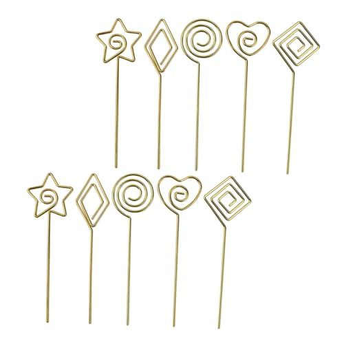 GALPADA 10 Stück Teiliges Cocktailspieße und Memo Clips aus Umweltfreundlichem Material Goldfarben Vielseitig als Tischkartenhalter Notizclip und Fotoständer für Hotel Restaurant und GALPADA 10 Stück Teiliges Cocktailspieße und Memo Clips aus Umweltfreundlichem Material Goldfarben Vielseitig als Tischkartenhalter Notizclip und Fotoständer für Hotel Restaurant und von GALPADA