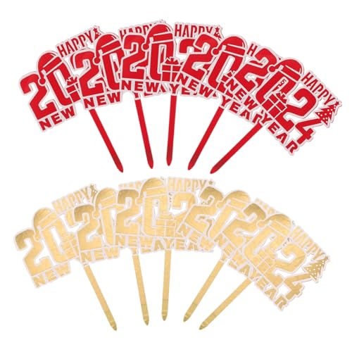 GALPADA 10 Stück Teiliges Cupcake Toppers Neujahrsdeko Tortendeko für Silvester Party Kuchen Dekorationen Rot Weiß Weiß Festliche Kuchen Picks GALPADA 10 Stück Teiliges Cupcake Toppers Neujahrsdeko Tortendeko für Silvester Party Kuchen Dekorationen Rot Weiß Weiß Festliche Kuchen Picks von GALPADA