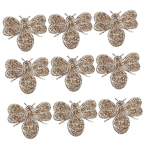 GALPADA 10 Stück Teiliges Diy Bügelpatches Graue Bienenmuster Aufnäher für Kleidung Taschen Rucksäcke Verschleißfest Einfach Anzubringen für Kreative Bastelprojekte von GALPADA