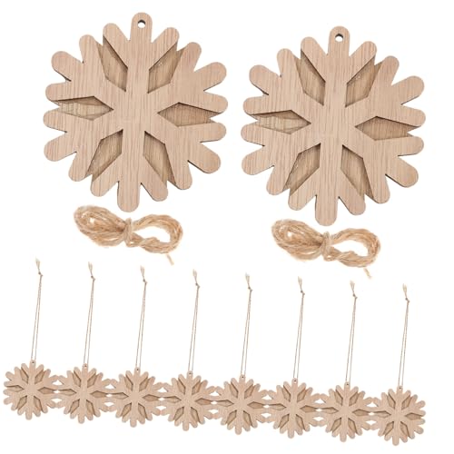 GALPADA 10 Stück Teiliges Doppellagige Schneeflocken Holzanhänger aus Unbehandeltem Paulownia Holz Natürliche Weihnachtsbaum Deko DIY Holzscheiben Ornament für Festliche Xmas GALPADA 10 Stück Teiliges Doppellagige Schneeflocken Holzanhänger aus Unbehandeltem Paulownia Holz Natürliche Weihnachtsbaum Deko DIY Holzscheiben Ornament für Festliche Xmas von GALPADA