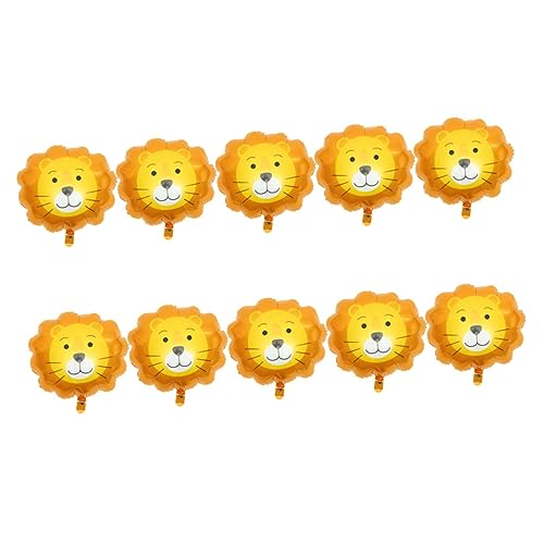 GALPADA 10 Stück Teiliges Folienballons Löwenkopf Aufblasbare Cartoon Luftballons Aluminiumfolie Reißfest und Langlebig für Dschungel und Kindergeburtstagsfeiern von GALPADA