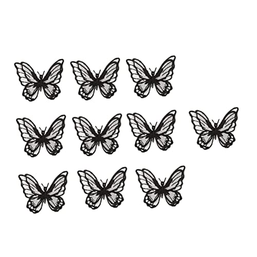 GALPADA 10 Stück Teiliges Gestickter Schmetterling Spitzen Applikationen aus Doppellagigem Organza als Kleidung Accessoires Aufnähen für DIY Kostüme Taschen Hüte Schuhe und Reparaturen von GALPADA