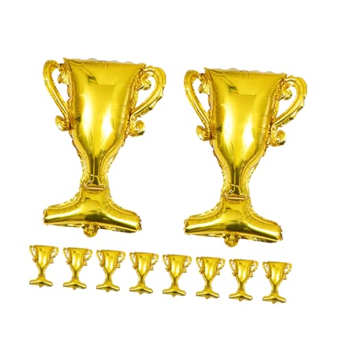GALPADA 10 Stück Teiliges Goldene Aluminium-folienballons in Pokalform Dekorative Champion Ballons für Abschlussfeier Sport Geburtstagsdeko Einzigartige Fotokulisse von GALPADA
