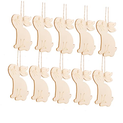 GALPADA 10 Stück Teiliges Hängende Holzscheiben Hasenform Bemalbare Holzanhänger für DIY Bastelprojekte Stabile Holzteile mit Hanfschnur Kreative Osterdekoration und Kinderhandwerk GALPADA 10 Stück Teiliges Hängende Holzscheiben Hasenform Bemalbare Holzanhänger für DIY Bastelprojekte Stabile Holzteile mit Hanfschnur Kreative Osterdekoration und Kinderhandwerk von GALPADA