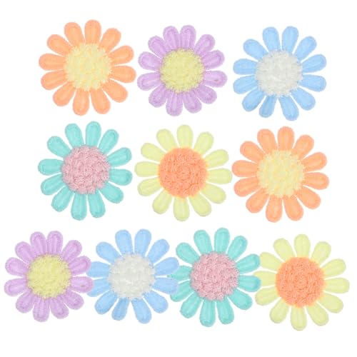 GALPADA 10 Stück Teiliges Handgefertigte Kleine Blumen Aufnäher aus Bunte DIY Stickerei Applikationen für Kleidung Taschen Haaraccessoires Kreative Nähdekoration und Reparatur von GALPADA