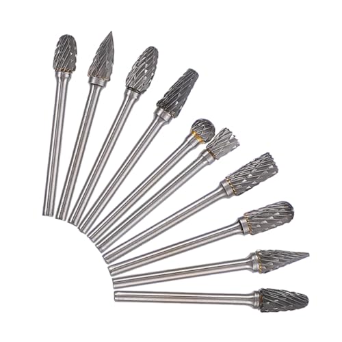 GALPADA 10 Stück Teiliges Hartmetall Frässtift Doppelschnitt Wolframkarbid Rotary Burrs für Metall Entgraten Holz Schnitzen Polieren Kompatibel mit Schleifmaschinen und Drehwerkzeugen GALPADA 10 Stück Teiliges Hartmetall Frässtift Doppelschnitt Wolframkarbid Rotary Burrs für Metall Entgraten Holz Schnitzen Polieren Kompatibel mit Schleifmaschinen und Drehwerkzeugen von GALPADA