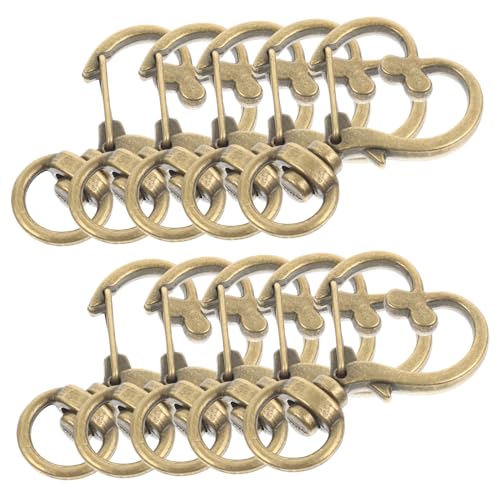 GALPADA 10 Stück Teiliges Karabinerverschlüsse mit Ringen Drehbare Herz Lobster Clasps aus Rostfrei Robust und Langlebig für DIY Schlüsselanhänger Lanyards und Schmuckzubehör von GALPADA