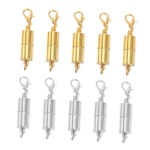GALPADA 10 Stück Teiliges Magnetischer Schmuckverlängerungsverschlüsse Runde Glatte Metallkettenverbinder in Gold und Silber Langlebig Einfach zu Bedienen für DIY Halsketten und Armbänder GALPADA 10 Stück Teiliges Magnetischer Schmuckverlängerungsverschlüsse Runde Glatte Metallkettenverbinder in Gold und Silber Langlebig Einfach zu Bedienen für DIY Halsketten und Armbänder von GALPADA