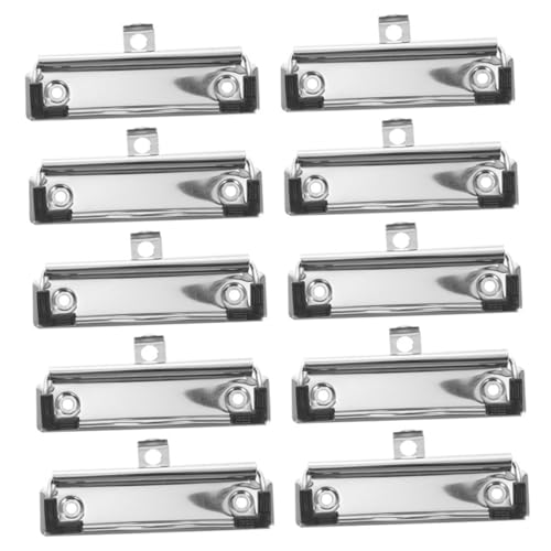 GALPADA 10 Stück Teiliges Metall Klemmbrett Clips mit Aufhängeloch Stabile Dokumentenhalter für Büro Schule und Bastelprojekte Rutschfest durch Gummifüße Einfach Montierbar und Vielseitig von GALPADA
